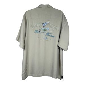 Tommy Bahama 100% Silk  Button Up Camp Shirt 19th Hole Mix Masters Size XL